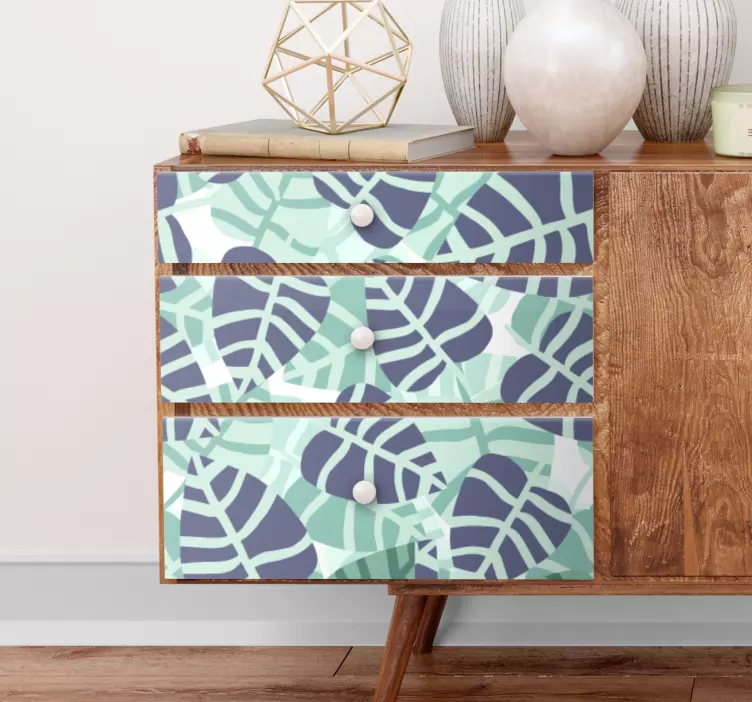 Colorful tropical flowers furniture decal - TenStickers