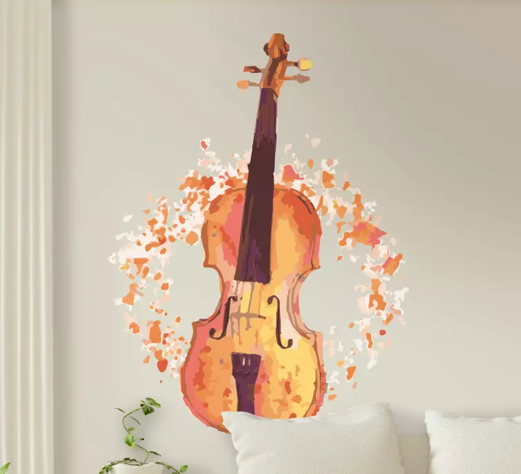 Colorful violin wall stickers for living room - TenStickers