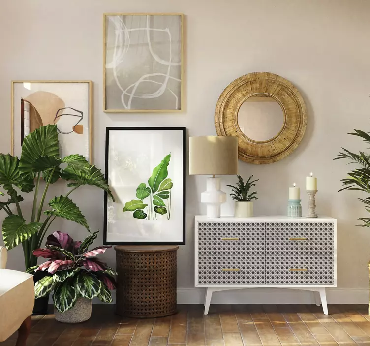 Contemporary leaf pattern furniture sticker - TenStickers