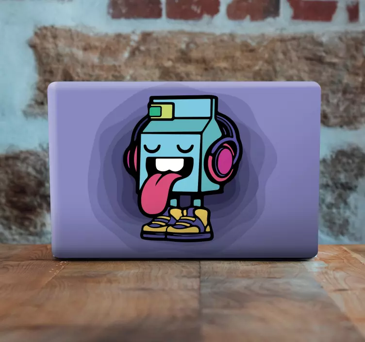 Robot with headphones laptop skin - TenStickers