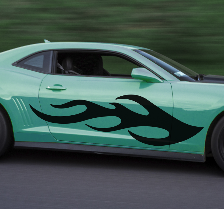 Cool Flames Silhouette Car Sticker - TenStickers