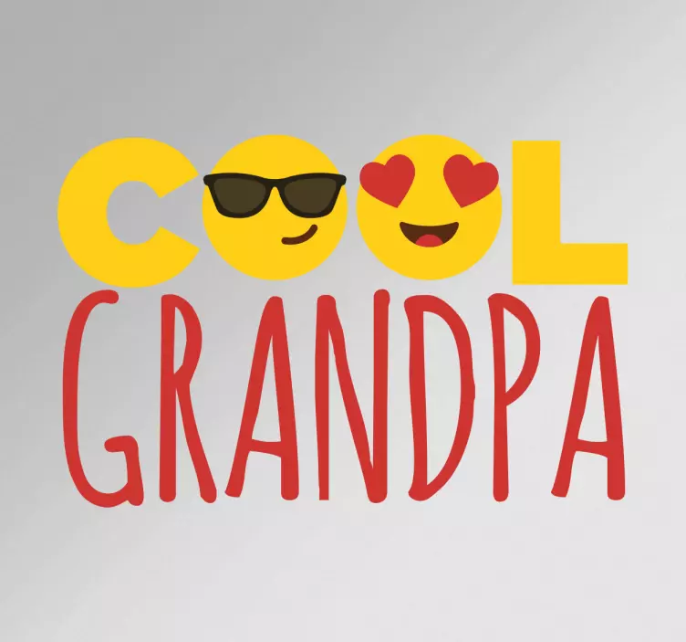 Cool Grandpa with Emojis text sticker - TenStickers