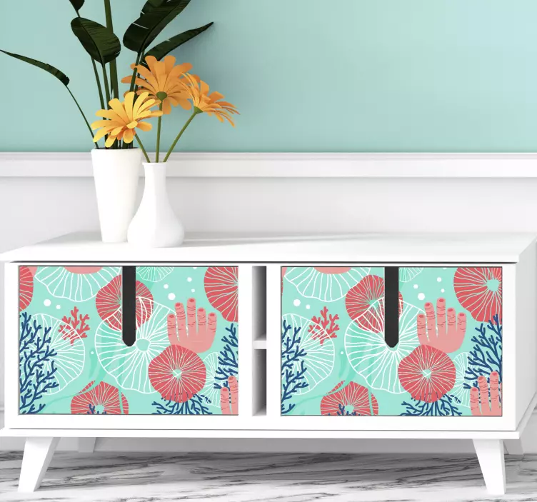 Coral in the sea furniture sticker - TenStickers