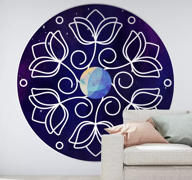 Cosmos flower of life with earth wall sticker - TenStickers