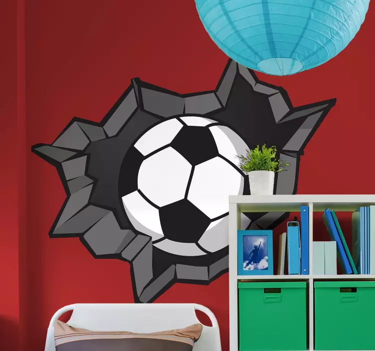 Cracked Soccer Ball football sticker - TenStickers