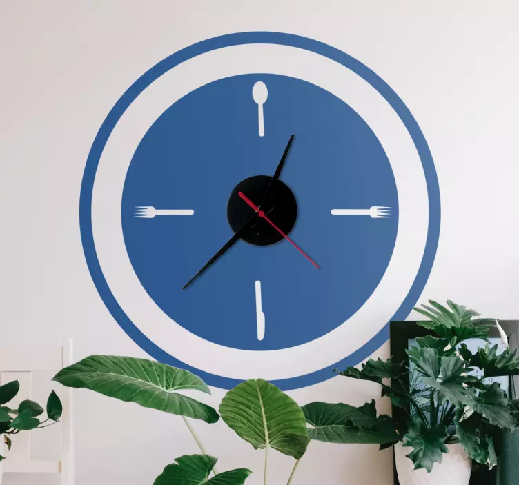 Creative kitchen design clock wall sticker - TenStickers
