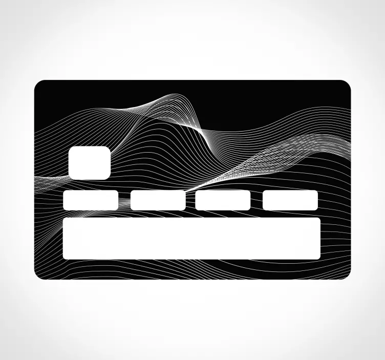 Credit card sticker with curvy line design - TenStickers
