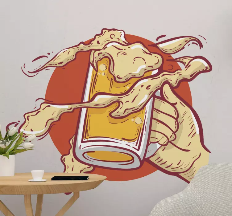 Cuisine wall sticker beer splash design - TenStickers
