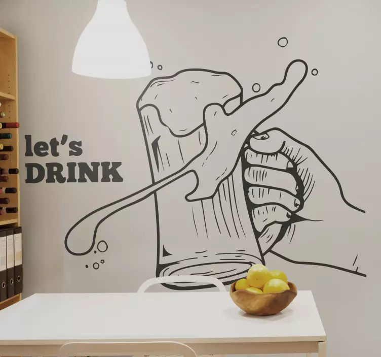Cuisine wall sticker beer splash gesture - TenStickers