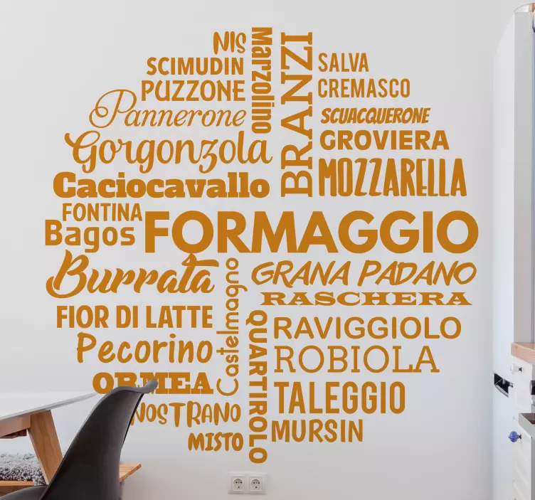 Cuisine wall sticker italian cheeses collection - TenStickers