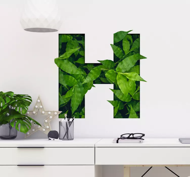 customizable plant lettering plant wall sticker - TenStickers
