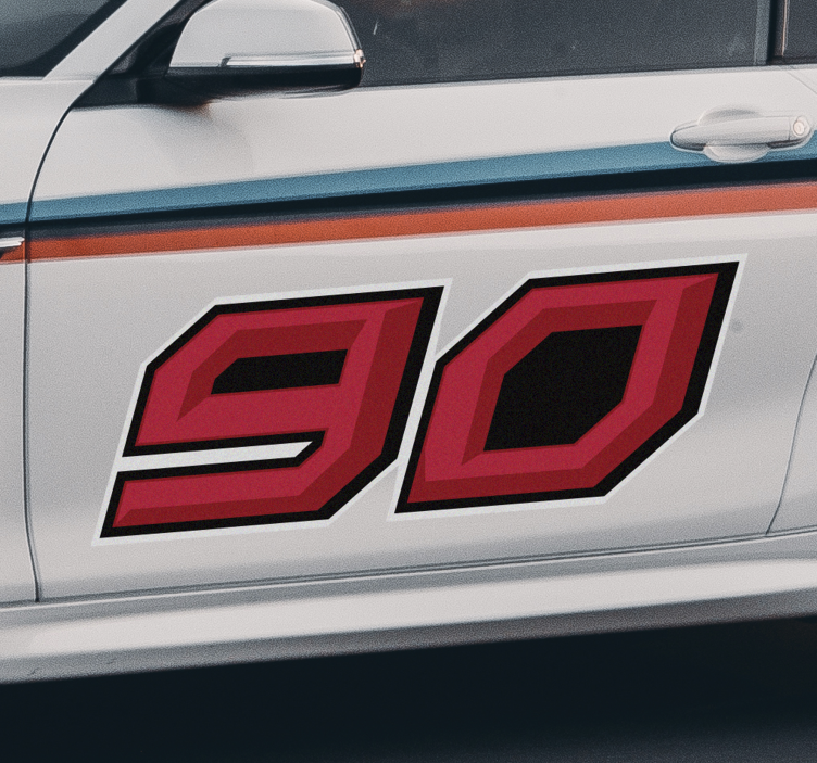 Customizable race car number Motorcycle Decal - TenStickers