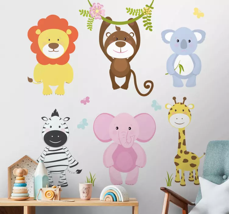 Cute Animal Friends kid's sticker - TenStickers