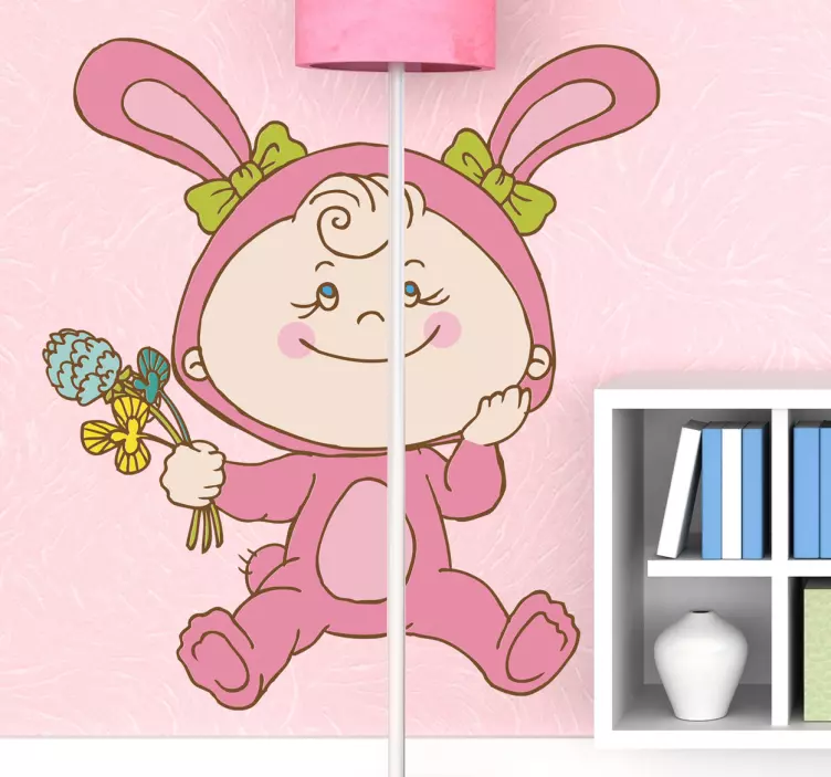 Cute Bunny Baby kid's sticker - TenStickers