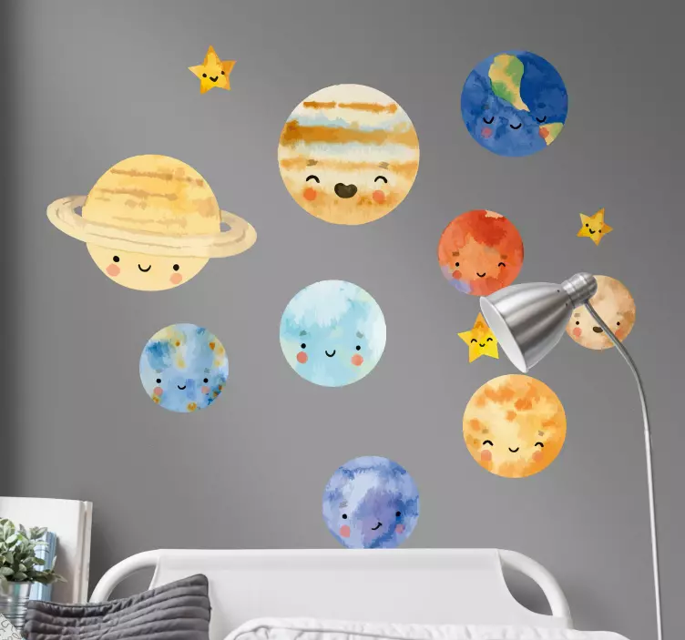 Cute Celestial Bodies space sticker - TenStickers