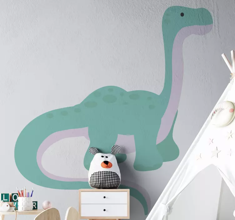 Long-necked dinosaur kid's sticker - TenStickers