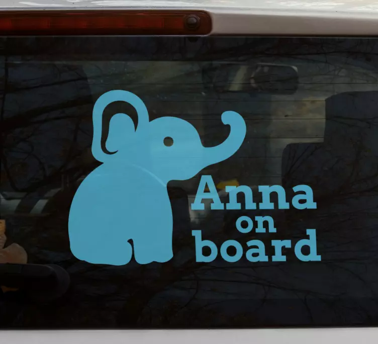 Cute elephant  baby on board sticker - TenStickers