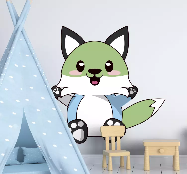 Cute Fox Character pet sticker - TenStickers