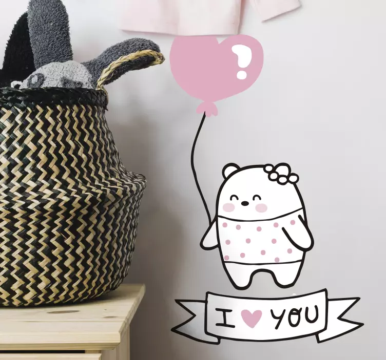 Cute Heart Balloon kid's sticker - TenStickers