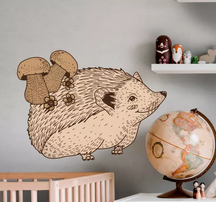 Cute Hedgehog Design animal wall decor - TenStickers
