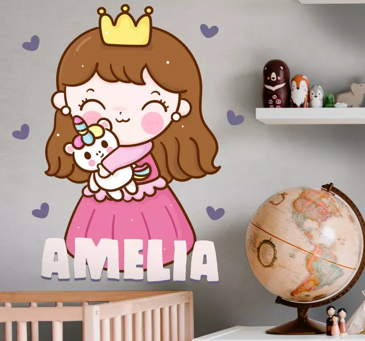 Custom princess illustration kid's sticker - TenStickers