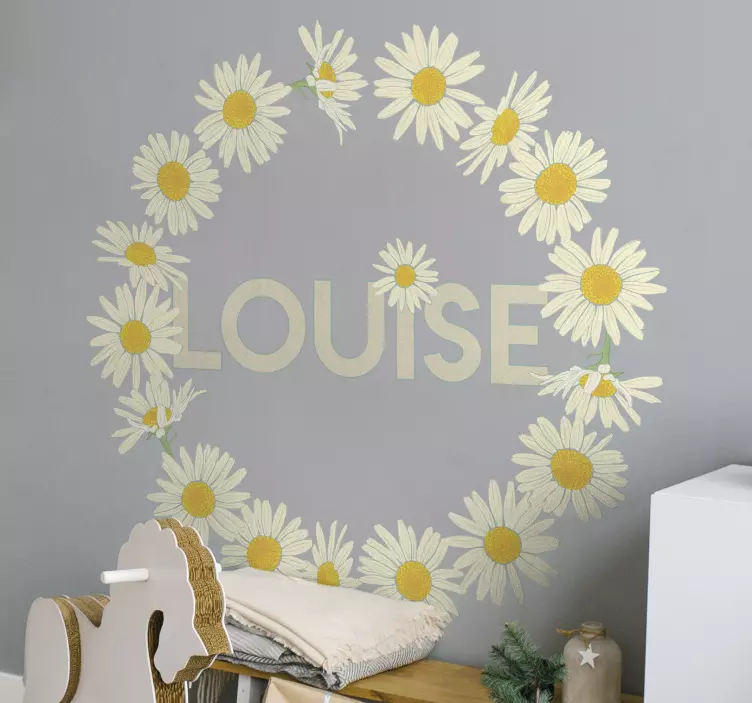 Daisy Crown with name Personalised decal - TenStickers