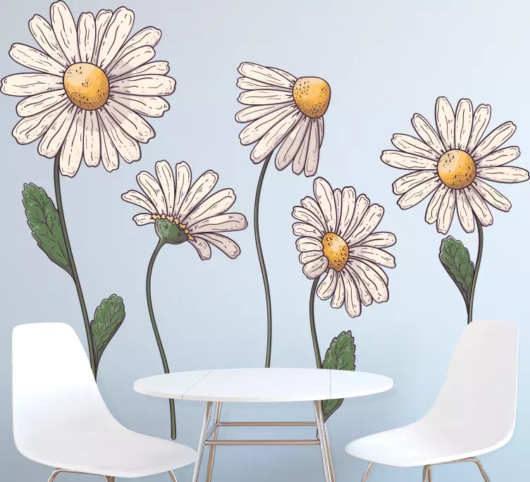 Daisy flowers wall sticker - TenStickers