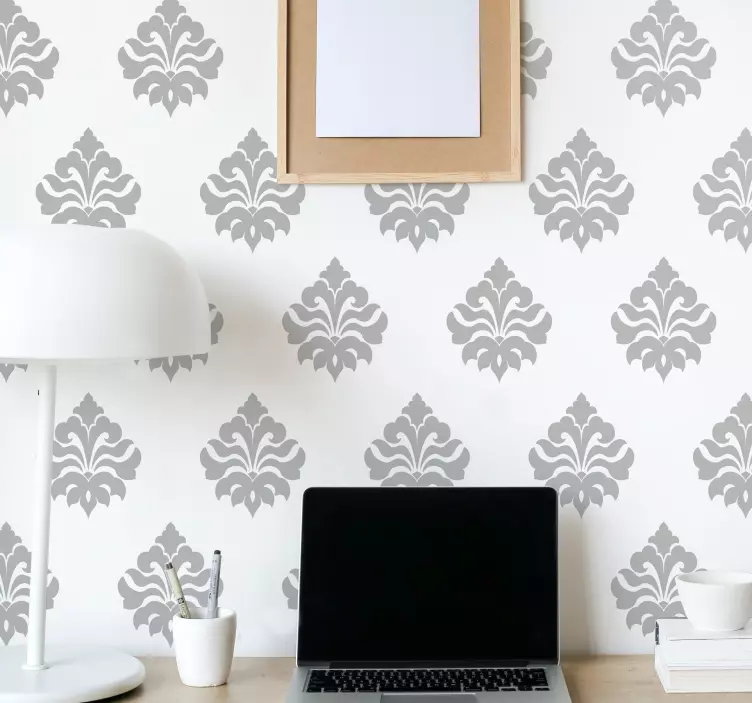 Damask pattern wall sticker - TenStickers