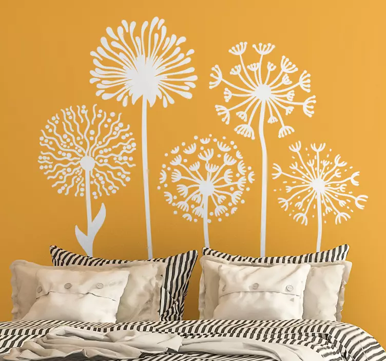 Dandelion flower vinyl wall sticker - TenStickers