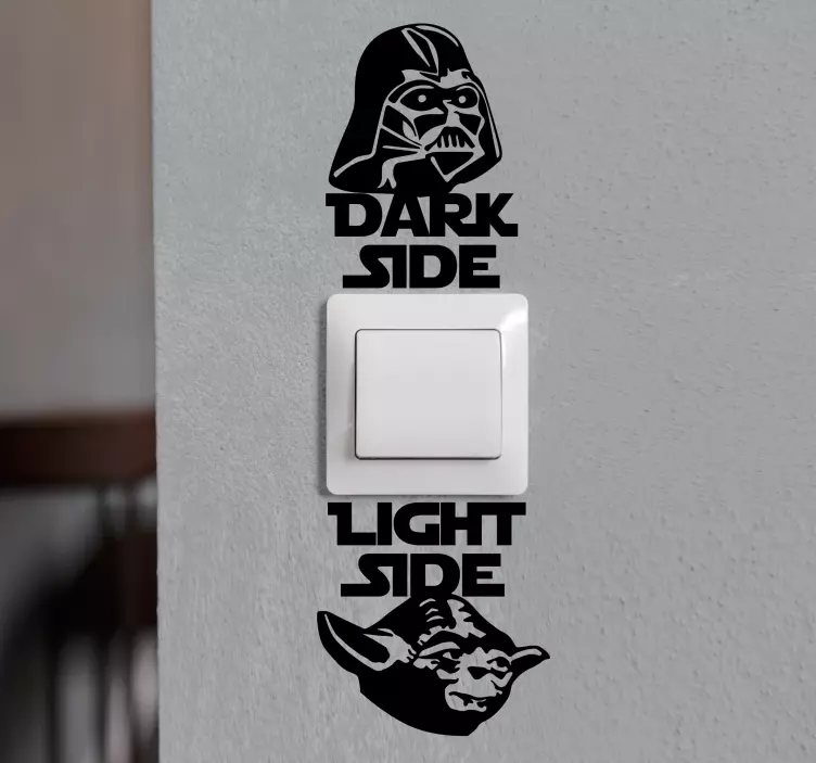 Dark side light side light switch sticker - TenStickers