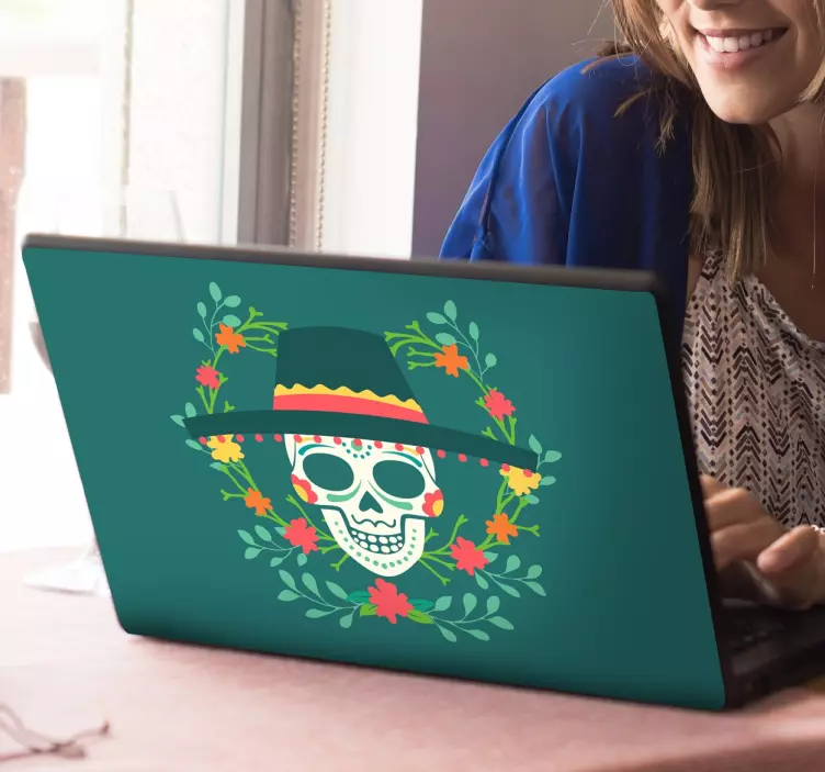 Day of the Dead Laptop Sticker - TenStickers