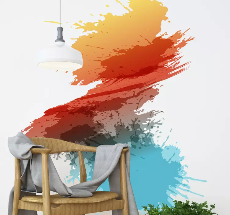 Decoration wall sticker colorful splash design - TenStickers