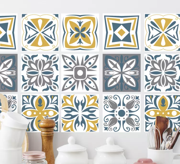 Decorative cement tiles tile sticker - TenStickers