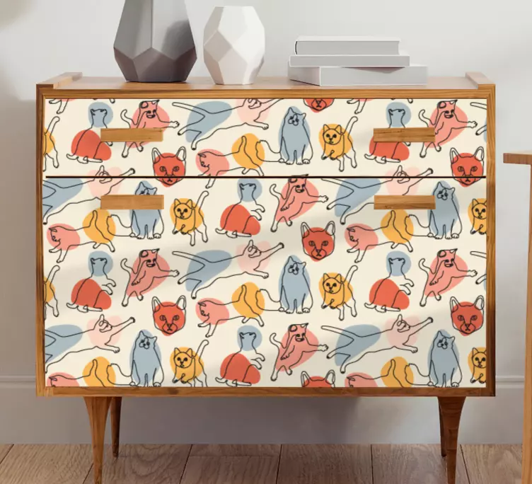 Design with cats furniture sticker - TenStickers
