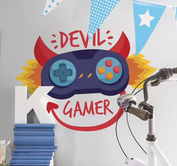 Devil Gamer Console video game sticker - TenStickers