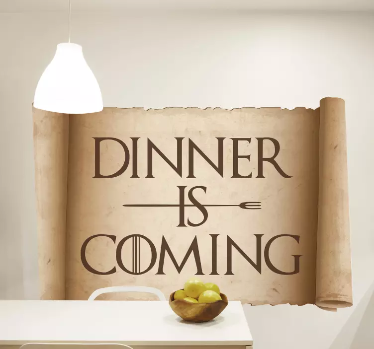 DINNER IS COMING wall stickers quotes - TenStickers