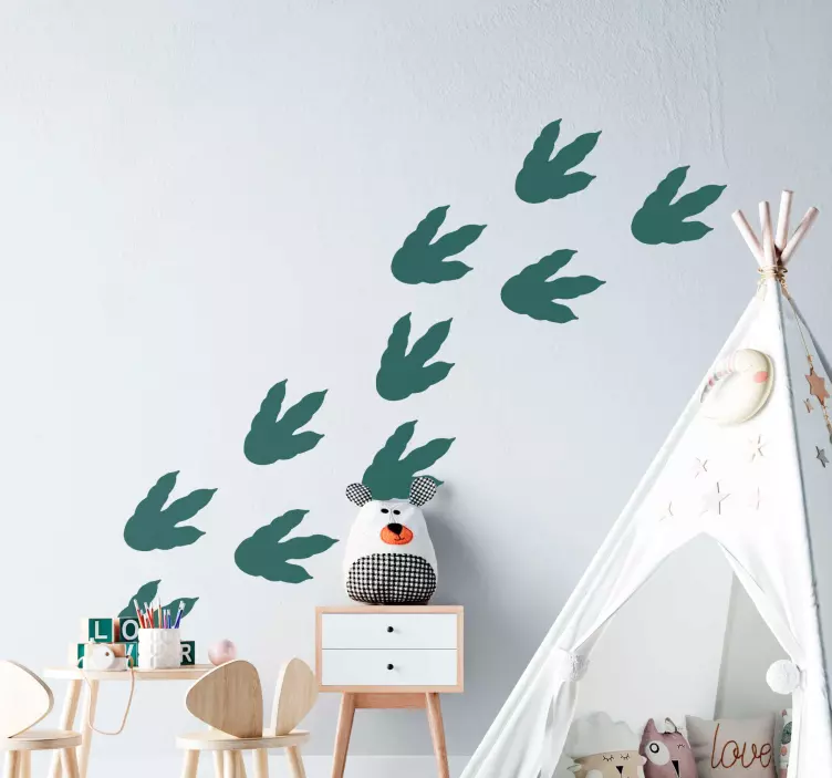Dino footprints dinosaur wall sticker - TenStickers