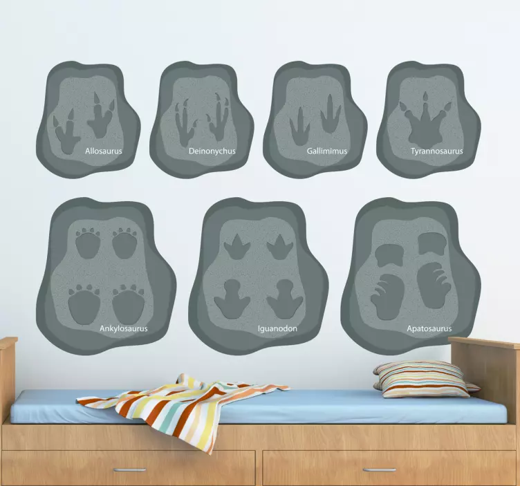 Dinosaur Footprints Children Wall Sticker - TenStickers