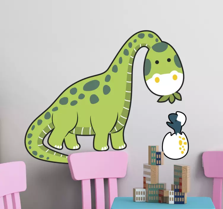 Dinosaur wall sticker cute dinosaur hatchling - TenStickers