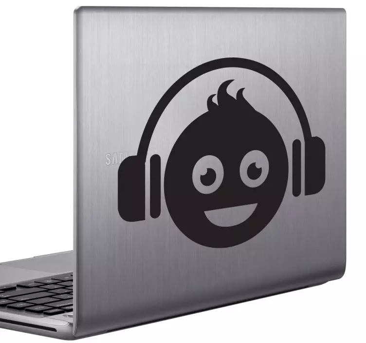 Dj Smiley Laptop Sticker - TenStickers