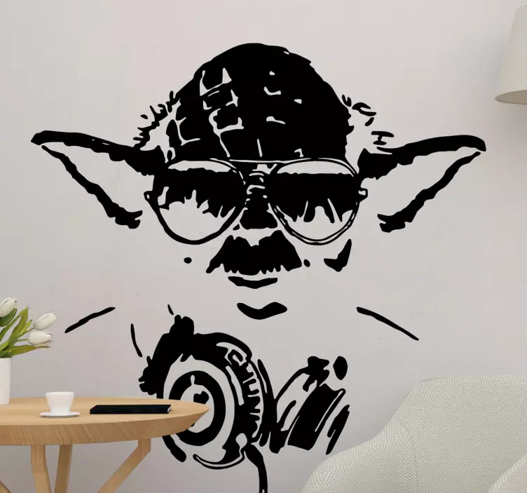 DJ Yoda Banksy  art sticker - TenStickers