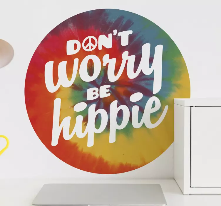 DONT WORRY BE HIPPIE wall stickers quotes - TenStickers