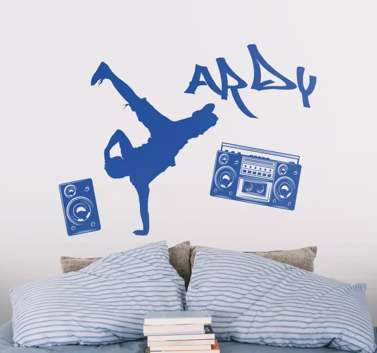 Dynamic Breakdancer Graphic musical stickers - TenStickers