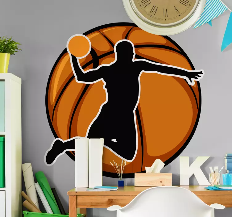 Dynamic Slam Dunk basketball sticker - TenStickers