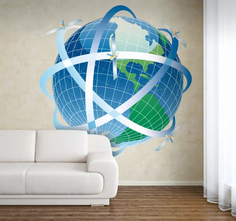 Earth Satellites Wall Sticker - TenStickers