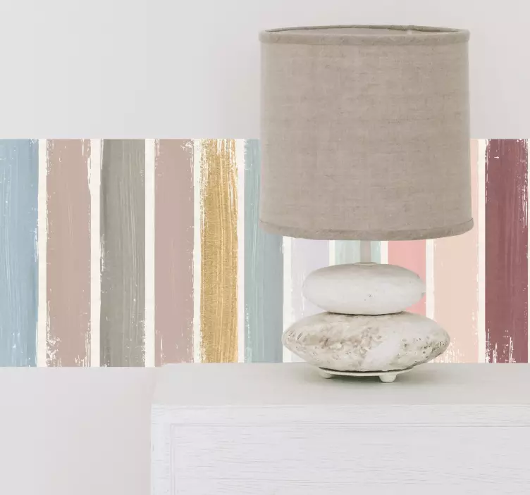 earth tone paint brush strokes border sticker - TenStickers