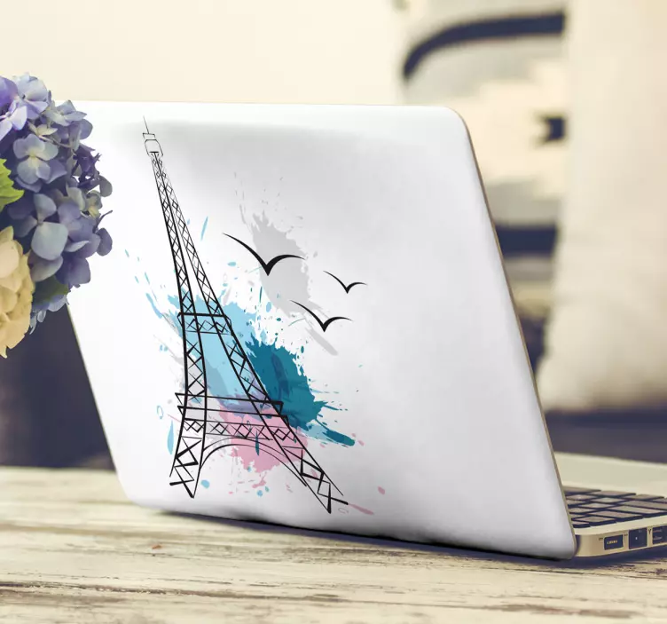 Eiffel Tower Splash laptop skin - TenStickers
