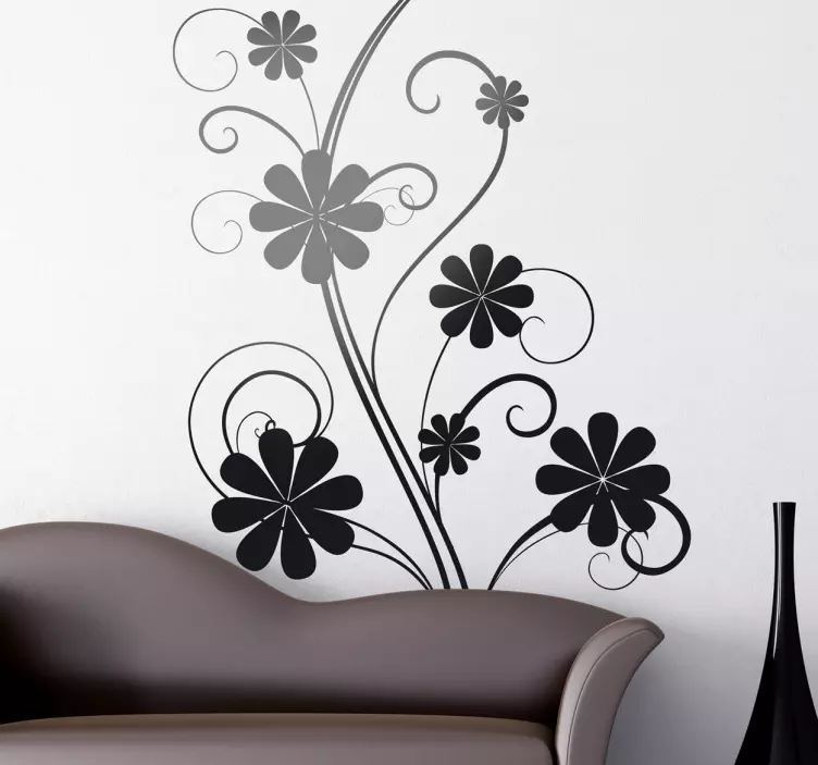 Eight-Petalled Flowers Decal - TenStickers