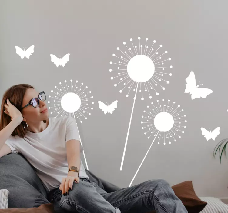 Elegant Floral Silhouettes wall sticker - TenStickers