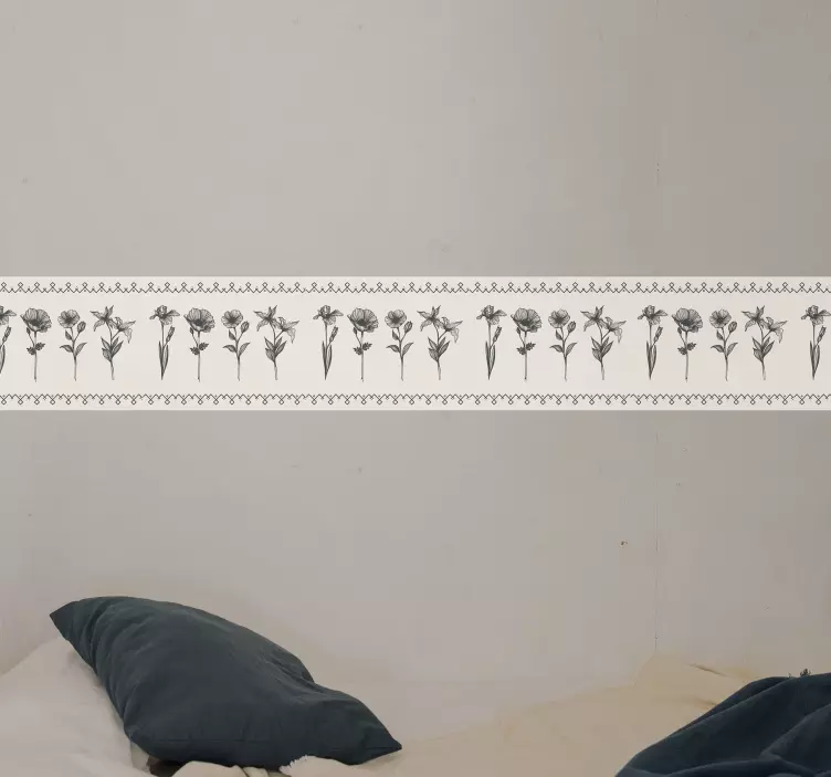 Elegant floral trim decoration wall sticker - TenStickers